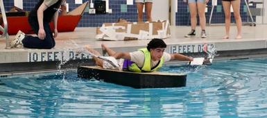 Schroeder Students Make Waves in Cardboard Boats