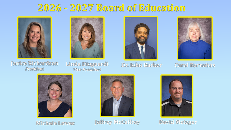 Headshots of the board members with their names underneath.
